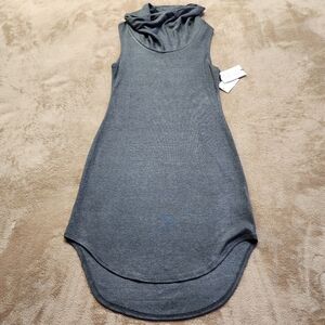 Spirit of Grace Cowl Neck Gray Sweater Dress Size Large Sleeveless NWT